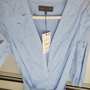 Beautiful ZARA eyelit periwinkle dress